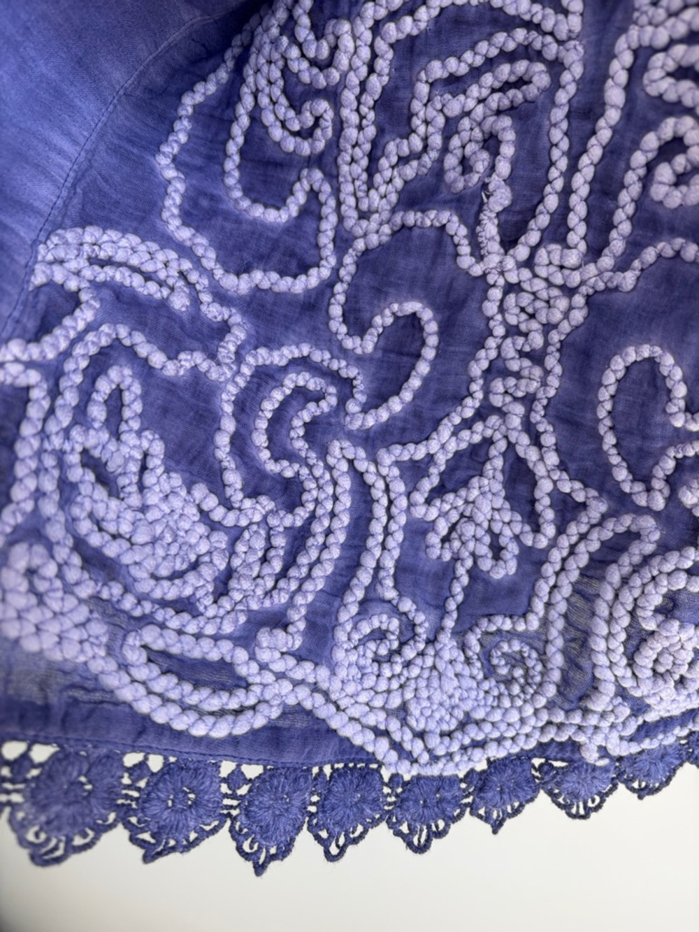 Soft Surroundings Periwinkle Purple  Embroidered Kimono Topper - Picture 3 of 10